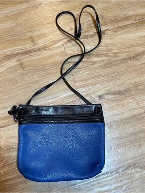 Molly Grant Indigo Blues Dana Crossbody Leather Bag Purse Handbag Black/Indigo
